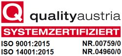 logo qualityaustria certification ISO 9001 + ISO 14001